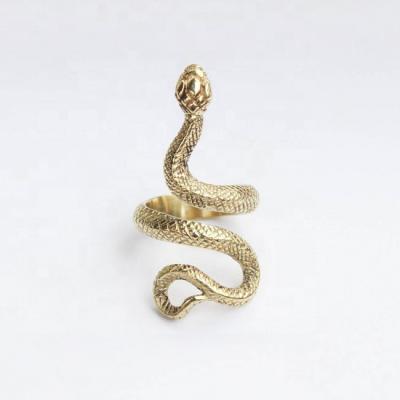 China Whole Sale 18K Gold Plated Snake Animal Ring For Men And Women for sale