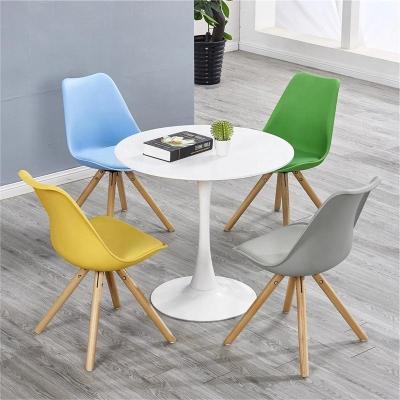 China Tulip Customization Modern Side Table Tulip Round Wood Dining Table Set 4 Seater for Dining Room Restaurant Cafe for sale