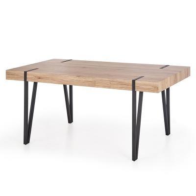 China Hot Selling Modern Nordic Furniture Durable Wooden Dining Table With Metal Legs for sale