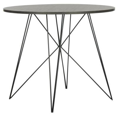 China Creative Nordic Metal Frame Design Round Wooden Dining Table For Cafe Home Restaurant for sale