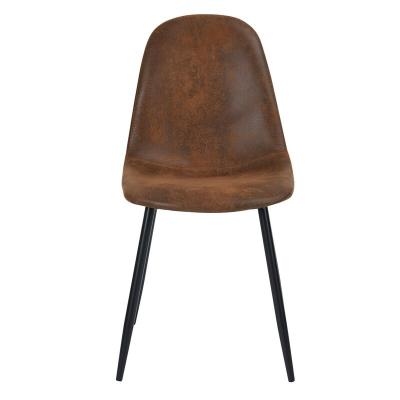 China Modern Hot Sale Living Room Chairs Nordic Italian Style Faux Leather Modern Dining Chair With Metal Legs for sale