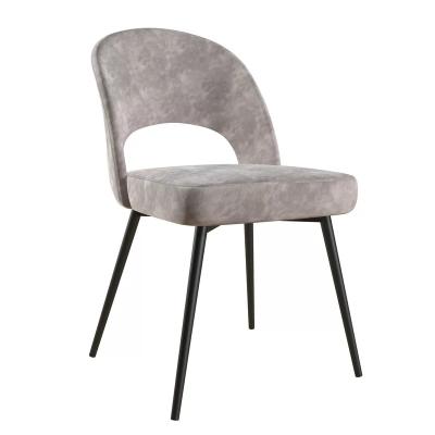 China Hot Sale Textured Backrest Hollow Design Side Chairs Cushion Velvet Upholstered Dining Chair For Dining Room Restaurant Hotel for sale