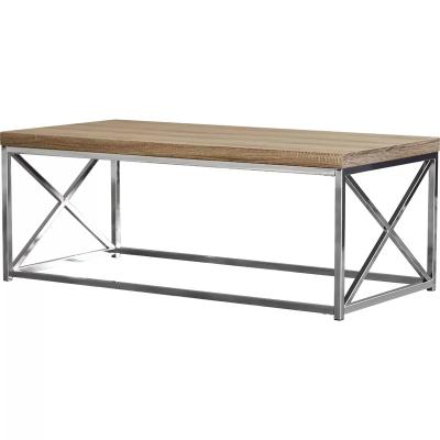 China Modern High Quality Rustic Wood Rectangle Coffee Table Steel Frame Center Table Living Room Style Home Furniture for sale