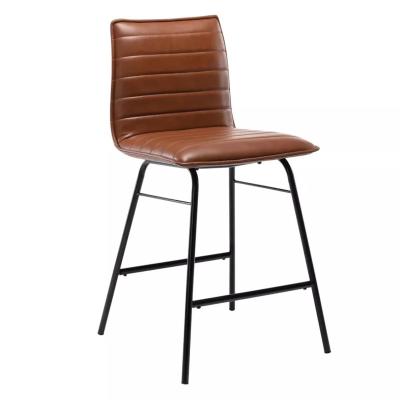 China Wholesale Luxury Modern Backrest Metal Frame Leather Curved Bar Stool For Kitchen Restaurant Home Bar for sale