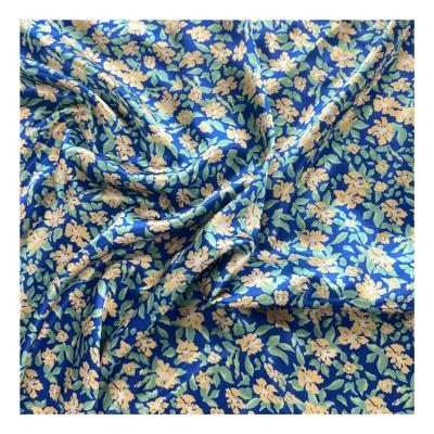 China Shaoxing Store Manufacture Reliable Quality Flowers Printed 100% Polyester Satin Digital Printing Silk Fabric For Dress for sale