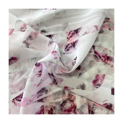 China Modern Casual Light Pink Memory Design Style Butterfly Pattern Fabric For Beach Dress for sale