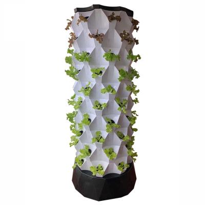 China Hydroponic Planting Vegetables 2020 New Vertical Tower Equipment Garden Series Planting Tower Turnkey Aeroponic Greenhouse for sale