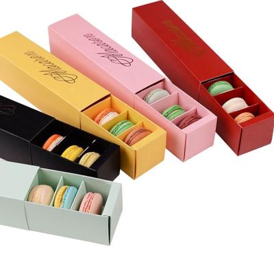 China Recyclable High Quality Luxury Cookies Packaging Dessert Paper Macaron Gift Box With Drawer for sale