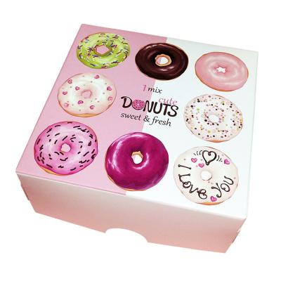 China Recyclable Wedding Cardboard Soft Pink Custom Printed 1 Dozen Plain Packaging Paper Boxes For Donut for sale