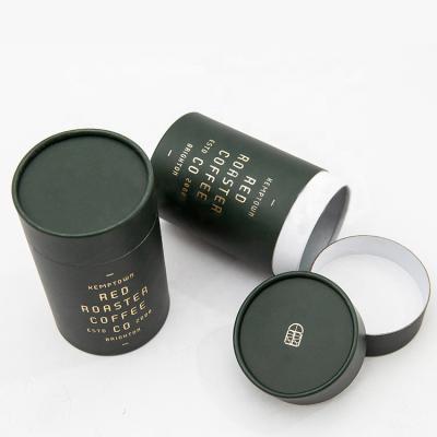 China Recyclable Eco Friendly Paperboard Tube Packaging Paper Box For Coffee And Tea Packaging With Lid for sale