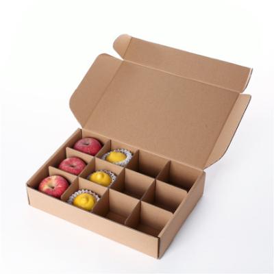 China Custom Recyclable Brown Fresh Folding Apple Splitters Kraft Paper Mailing Corrugated Paper Box For Fruits for sale