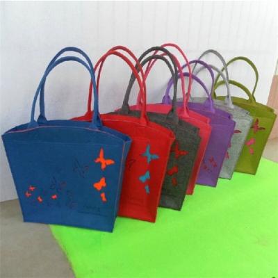 China High Quality OEM Customized Multifunctional Fashion Eco Friendly Pattern Felt Handle Shopping Bag for sale