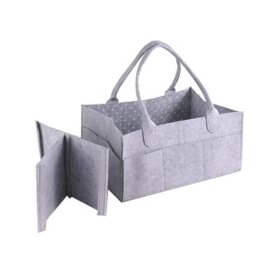 China Wholesale WRAPPING BAG Felt Insert Organizer Handbag Felt Tote Bag Felt Lined Boxes With Logo Felt Baby Diaper Caddy Personal Product for sale