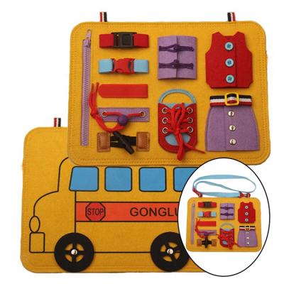 China New kids eco-friendly material portable toys montessori diy baby felt busy board montessori for early learning education for sale