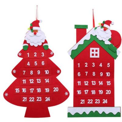 China Popular Factory Promotion Eco-friendly Christmas Tree Christmas Gift Felt Christmas Calendar for sale