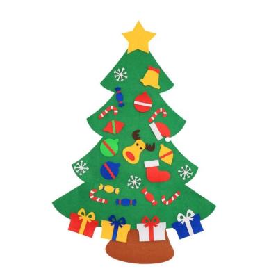 China Eco-friendly Factory Wholesale Indoor Wall Hanging Ornaments Diy Felt Christmas Tree Decoration For Kids for sale