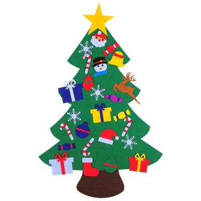 China Hot Selling Diy Collapsible Christamas Decoration Mini Felt Christmas Tree Decorations Set For Kids for sale