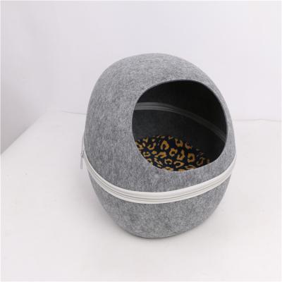 China Breathable Eco - Friendly Wool Felt Simple Handmade Cat House for sale