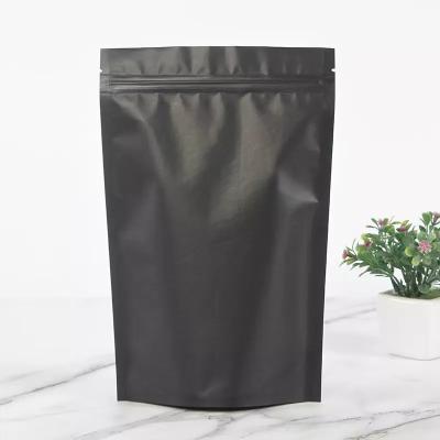 China Recyclable Frosted Matte Black Tea Stand Up Aluminum Foil Zipper Pouch Package Ziplock Bags For Food Doypack Mylar Storage Zip Lock for sale