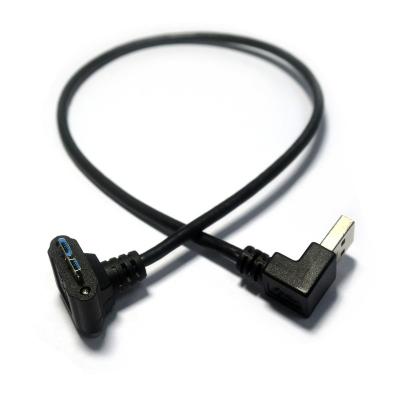 China Angled Camera USB 3.0 Type A To W/Recessed High Angled Micro-B R/A Screws Slim Cable for sale