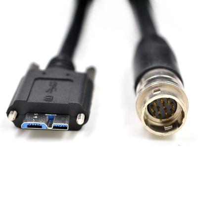 China Camera USB 3.0 Type A To Hirose 12P Female And Micro-B To Hirose 12P Male Cable Couple for sale