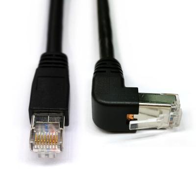 China Cat 6 GigE Mink 10Gbps Flexible RJ45 Up Straight To RA RJ45 Down Cables For Industrial Cameras MI-S-0510 for sale