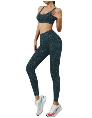 China Women's Workout Yoga Suit Breathable Workout Suit Quick Dry Breathable Vest Running Pants Suit for sale