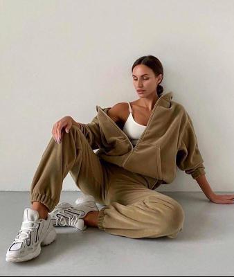 China Autumn New Fashion Women's Breathable Trouser Shear Loose Pants And Shorts And Crewneck Sweatshirt Sets for sale