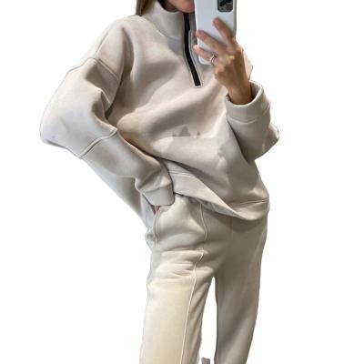 China 2021 antibacterial high quality custom casual jogger hoodie set for women multicolor women crew neck long sleeve sweatshirt hoodies for sale