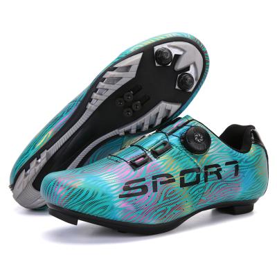 China This is the colorful cycling shoes with lock soles mountain road bike lock shoes graffiti power bike hard shoes for sale