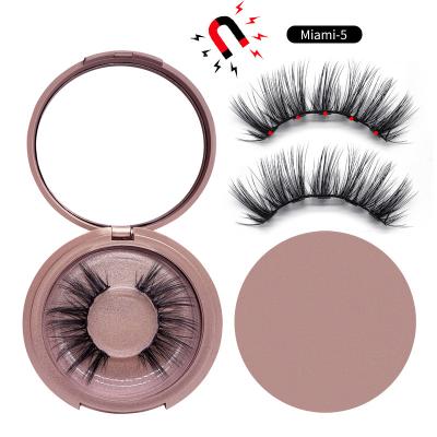 China Private Label 23mm Wholesale Soft Magnetic and Naturally Curved Eyelashes False 3D Mink False Magnetic Fiber Eyelashes for sale