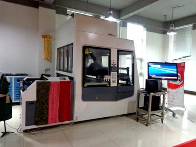 China Roll to Roll Flying Galvo Textile Fabric Laser Engraving Machine with Conveyor Belt for sale