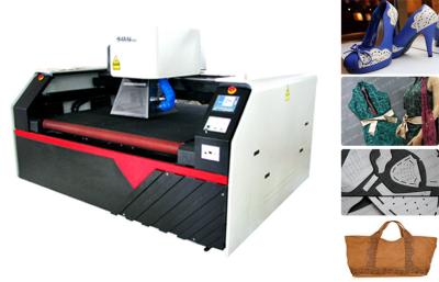 China Punching Hollowing Laser  Engraving Cutting Machine for Textile , Leather , Fabric for sale