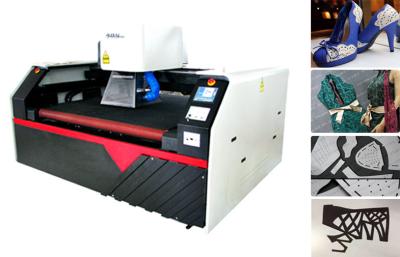 China Galvo Laser Engraving Cutting Machine for Leather Shoe Fabric with Auto Feeder for sale