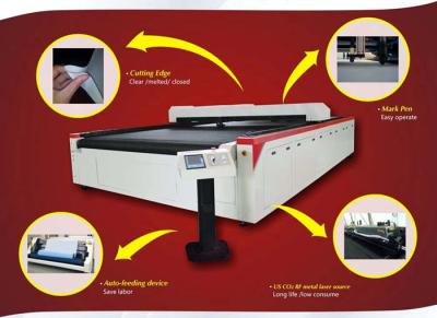 China Auto Feeding CO2 RF Flatbed Filter Cloth Laser Cutting Machine for Fiberglass for sale