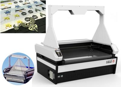 China CCD Laser Label Cutting Machine , Embroidery / Woven / Printed Label Laser Cutter with Camera for sale