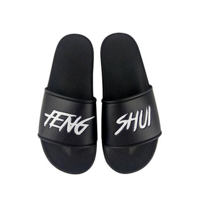 China Greatshoe Anti-Slippery Empty Sandal Slide,Custom Logo Slide Sandal Slipper Black Leather Slide Sandal Women for sale