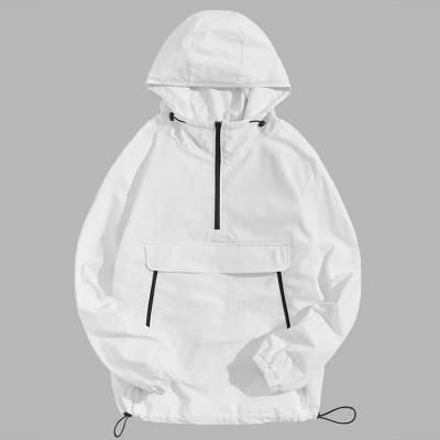 China Fashion Windproof Spring Travel Comfortable Breathable Soft White Custom Anorak Jacket for sale