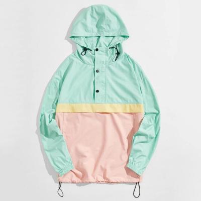 China Warm Sale Patchwork Colorblock Customization Spring Anorak Windproof Jacket For Men for sale