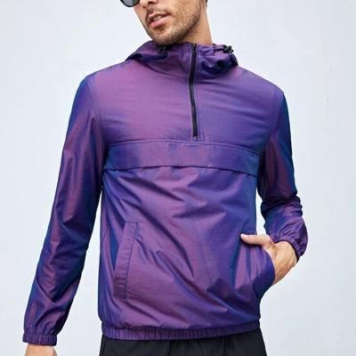 China Custom Made Custom Windproof Polyester Purple Anorak Sustainable Private Label Windproof for sale