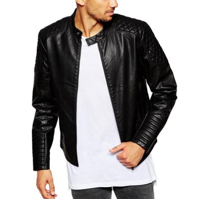 China Wholesale Windproof Motorcycle Coat Motorcycle Side Pockets Side Jacket Custom Fashion Leather Jacket Black For Men for sale