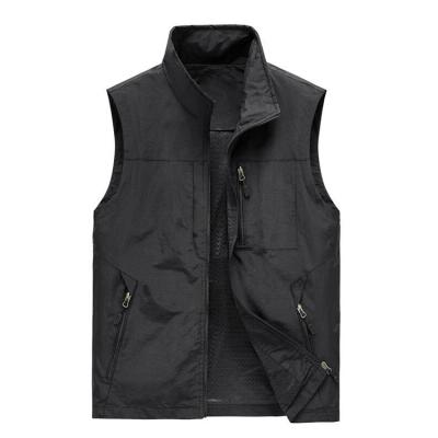 China Wholesale Outer Neck Black White Plus Size Sleeveless Wear Zipper Funnel Windproof Up Stripper Vest Jacket for sale