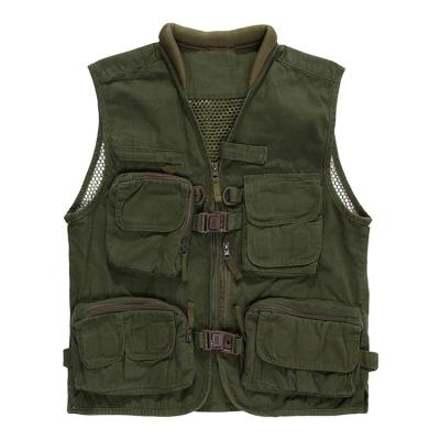 China Custom Men's Cargo Vest Utility Jacket Windproof Outdoor Military Fishing Sleeveless Work OEM for sale