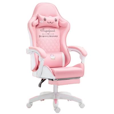 China Wholesale Pink White Computer Gamer Furniture Slipcovered Cheap Ergonomic Computer Gamer Chair for sale