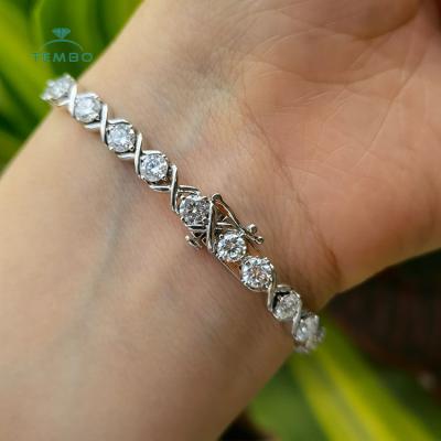 China Other Lab Developed Jewelry Guaranteed Quality 18k White Gold Diamond Cut Bracelet for sale