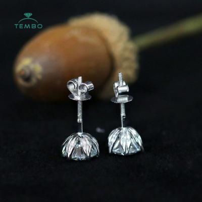 China Other Real 18K White Gold Earrings Hpht CVD 1 Ct Top Quality Lab Created Diamond Jewelry Women for sale