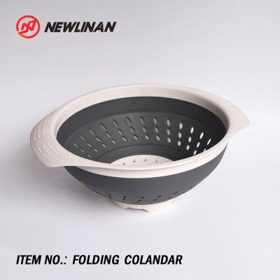 China Viable Kitchen Silicone Colander Collapsible Sink Basket Strainer for sale