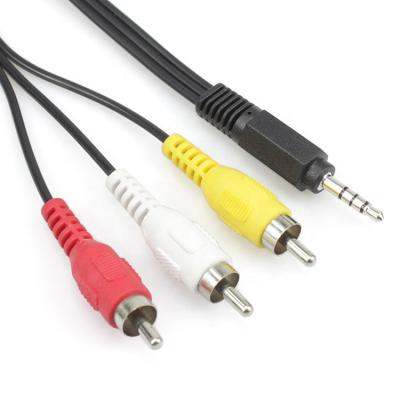 China DVD player male to 3.5mm to 3 dc audio cable 3.5mm 17mm 3rca male rca cable AV for sale