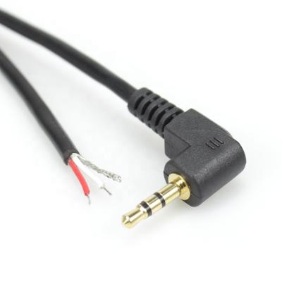 China Multimedia Right Angle TRS 2.5mm Male To Open Cable for sale