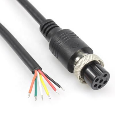 China Industrial 6 Core Extension Cord With Circular M16 Aviation Connector Cable for sale